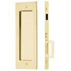 Modern Rectangular Dummy Pocket Door Mortise Lock in Unlacquered Brass