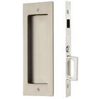 Modern Rectangular Dummy Pocket Door Mortise Lock in Satin Nickel