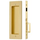 Modern Rectangular Dummy Pocket Door Mortise Lock in Satin Brass