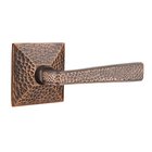 Right Handed Passage Hammered Door Lever with Hammered Rose in Oil Rubbed Bronze