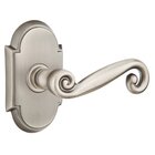 Double Dummy Right Handed Rustic Door Lever With #8 Rose in Pewter