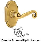 Double Dummy Right Handed Rustic Door Lever With #8 Rose in French Antique Brass