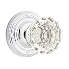 Astoria Passage Door Knob with Ribbon & Reed Rose and Concealed Screws in Polished Chrome