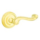 Privacy Right Handed Rope Lever With Rope Rose in Unlacquered Brass