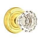 Astoria Privacy Door Knob with Ribbon & Reed Rose and Concealed Screws in Unlacquered Brass