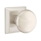 Privacy Providence Door Knob With Quincy Rose in Satin Nickel