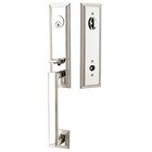 Single Cylinder Wilshire Handleset with Diamond Crystal Knob in Polished Nickel