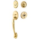 Single Cylinder Saratoga Handleset with Lowell Crystal Knob in French Antique Brass