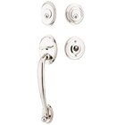 Double Cylinder Saratoga Handleset with Lowell Crystal Knob in Polished Nickel