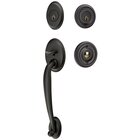 Double Cylinder Saratoga Handleset with Norwich Knob in Flat Black