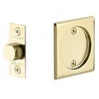 Tubular Square Passage Pocket Door Lock in Polished Brass