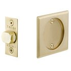 Tubular Square Passage Pocket Door Lock in Satin Brass