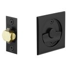 Tubular Square Privacy Pocket Door Lock in Flat Black