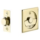 Tubular Square Privacy Pocket Door Lock in Polished Brass