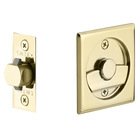 Tubular Square Privacy Pocket Door Lock in Unlacquered Brass