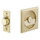 Tubular Square Privacy Pocket Door Lock in Satin Brass