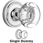 Single Dummy Classic Rose with Round Clear Crystal Knob in Bright Chrome