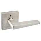 Ridgecrest Modern Basel Privacy Door Lever with Square Rosette in Satin Nickel