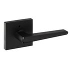 Ridgecrest Modern Basel Privacy Door Lever with Square Rosette in Flat Black