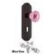 Nostalgic Warehouse - Complete Mortise Lockset with Keyhole - Deco Plate with Crystal Pink Glass Door Knob