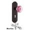 Nostalgic Warehouse - Complete Mortise Lockset with Keyhole - Deco Plate with Waldorf Pink Door Knob