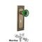 Nostalgic Warehouse - Complete Mortise Lockset with Keyhole - Mission Plate with Crystal Emerald Glass Door Knob