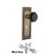 Nostalgic Warehouse - Complete Mortise Lockset with Keyhole - Mission Plate with Waldorf Black Door Knob